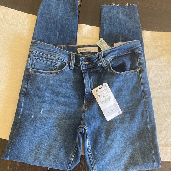 ZARA raw step hem zipper ankle skinny jeans~NWT - Picture 4 of 4